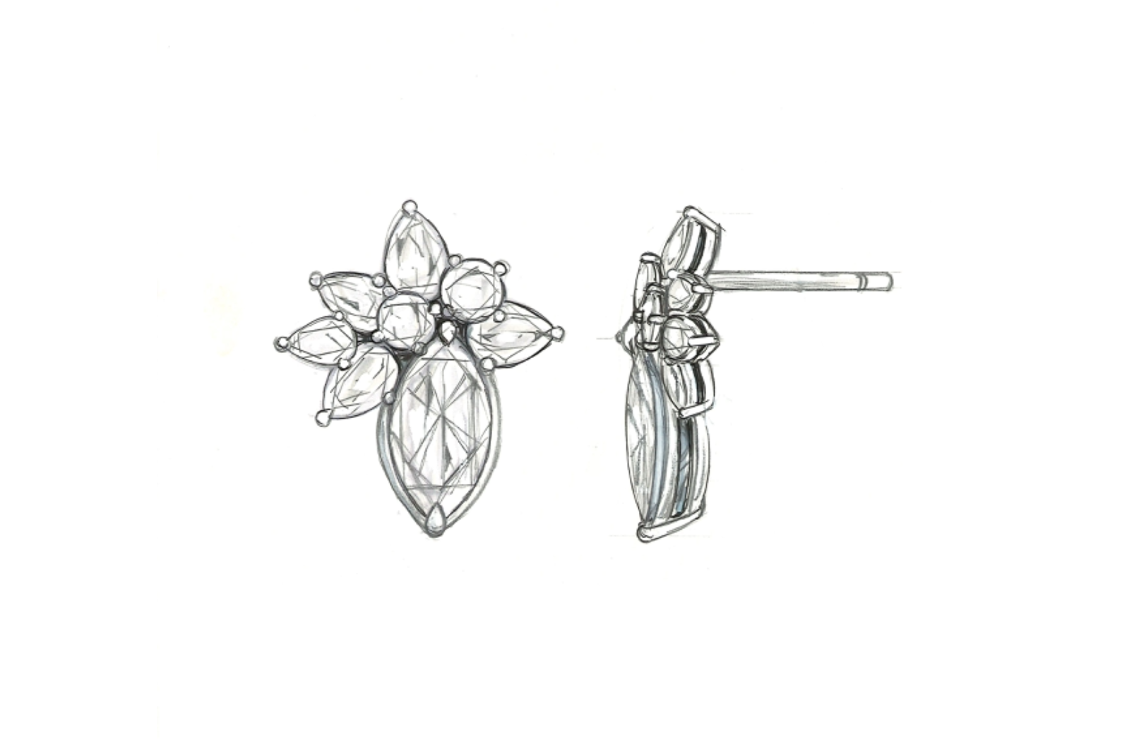 2.32ct D Flawless Golconda Diamond Earrings with D Flawless Diamonds set in 18K White Gold