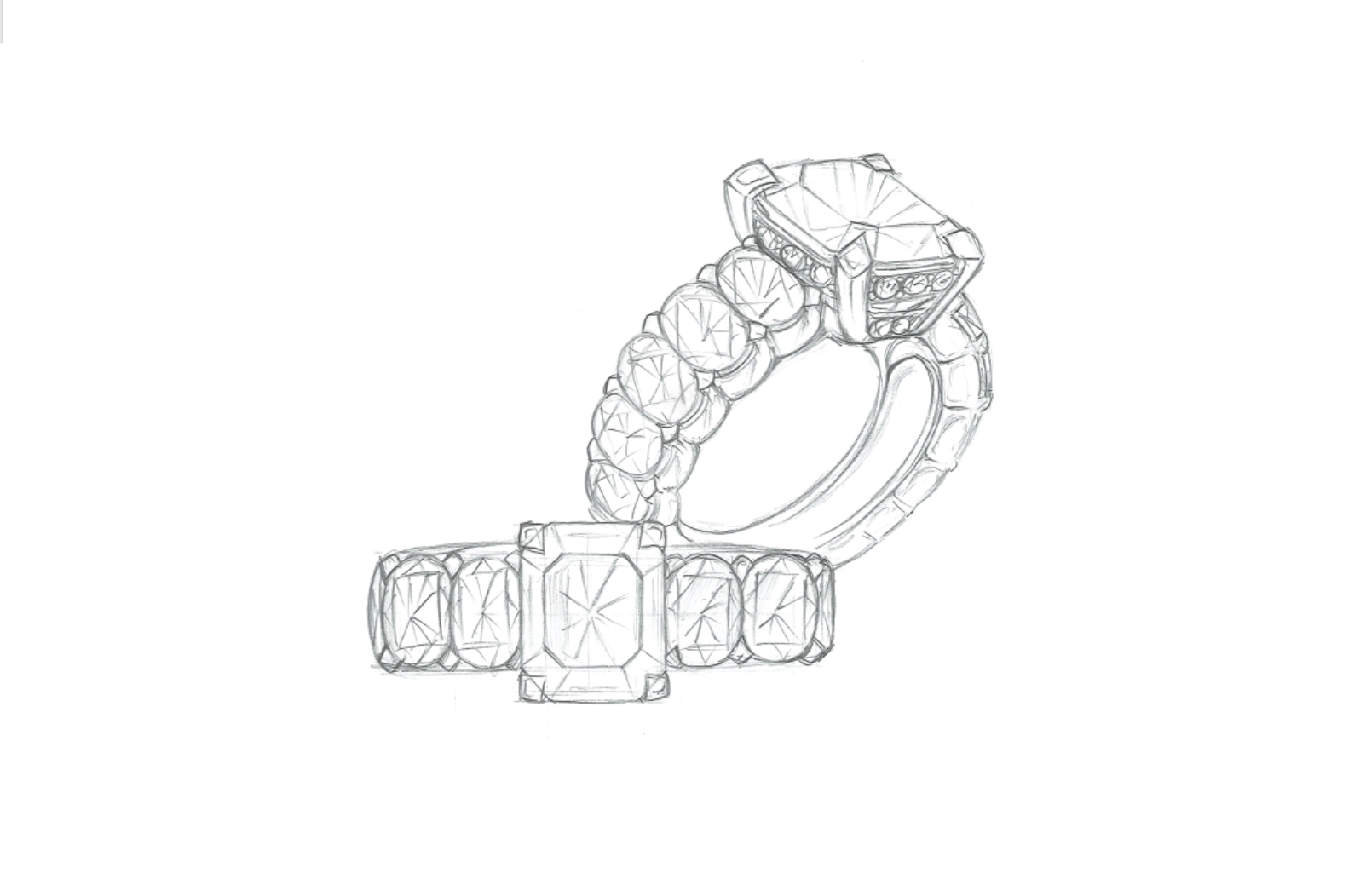 2.09ct D Flawless Golconda Diamond Ring with D Flawless Diamonds set in 18K White Gold