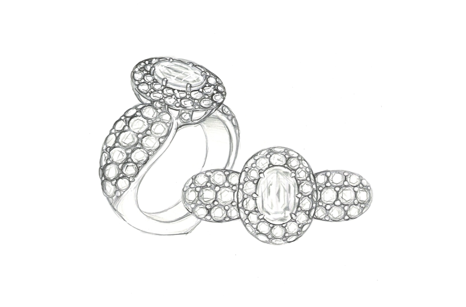 1.14ct D Flawless Golconda Diamond Ring with D Flawless Diamonds set in 18K White Gold