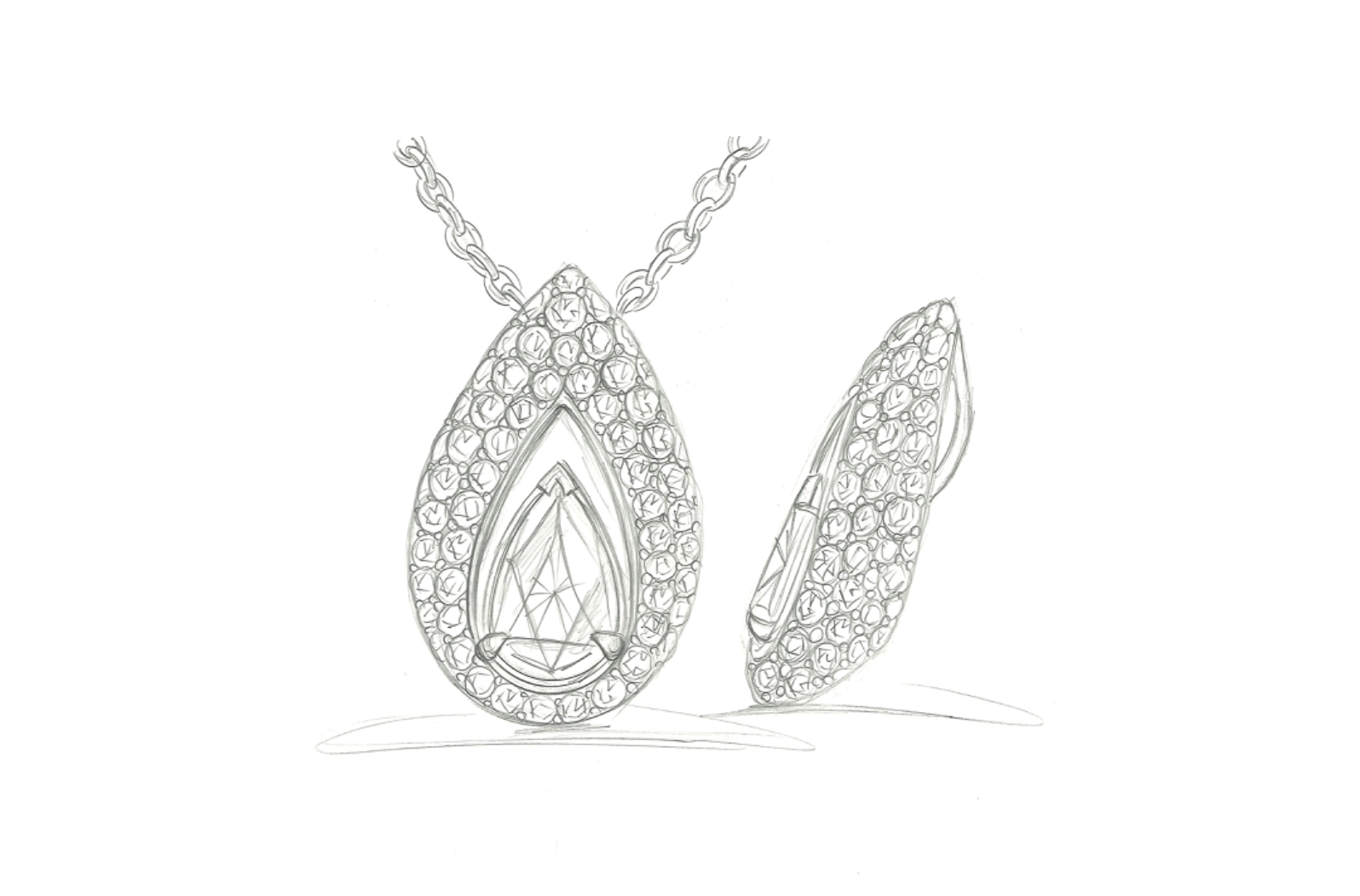 3.01ct D Flawless Golconda Diamond Necklace with D Flawless Diamonds set in 18K Yellow Gold