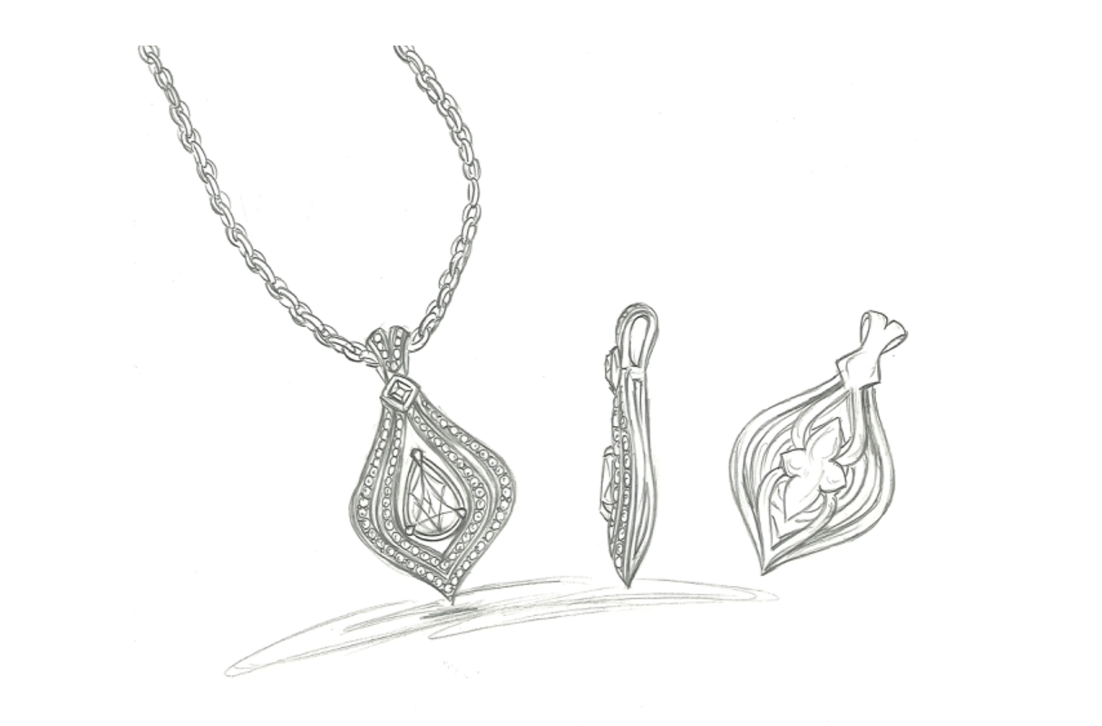 1.09ct D Flawless Golconda Diamond Necklace with D Flawless Diamonds set in 18K Yellow Gold