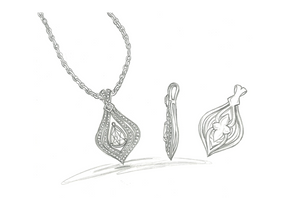 1.09ct D Flawless Golconda Diamond Necklace with D Flawless Diamonds set in 18K Yellow Gold