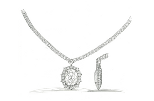 4.02ct D Flawless Golconda Diamond Necklace with D Flawless Diamonds set in 18K Yellow Gold