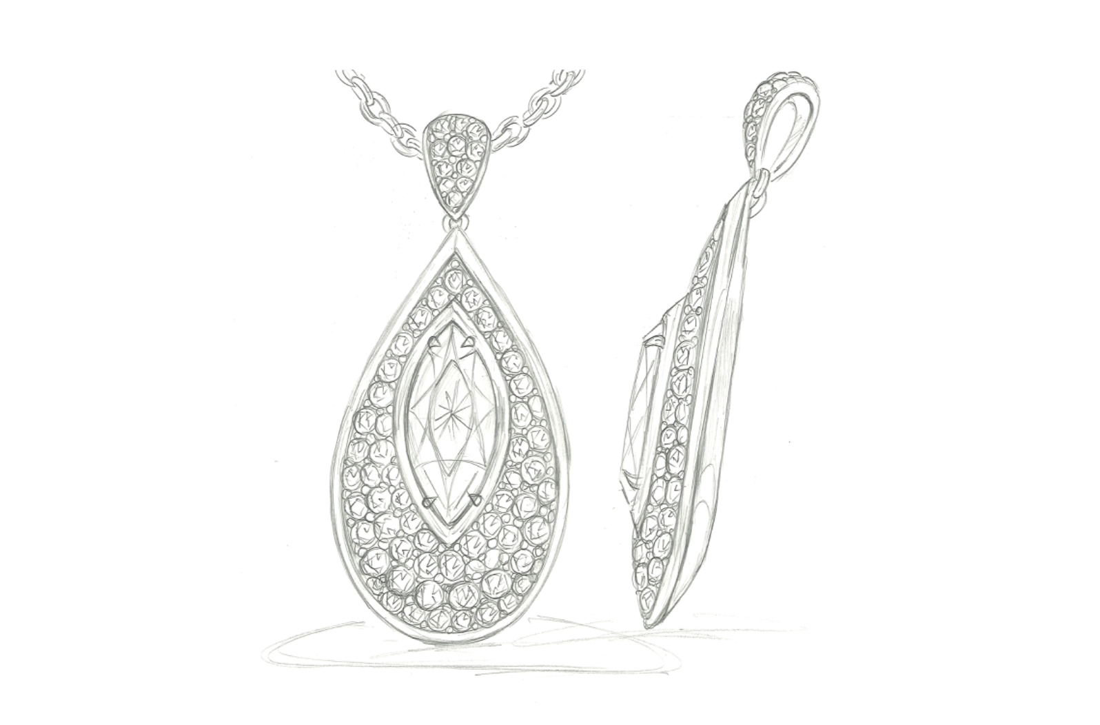 1.05ct D Flawless Golconda Diamond Necklace with D Flawless Diamonds set in 18K Yellow Gold