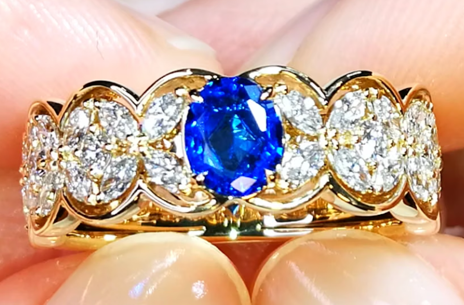 0.40ct German Hauyne Ring with D Flawless Diamonds set in 18K Yellow Gold