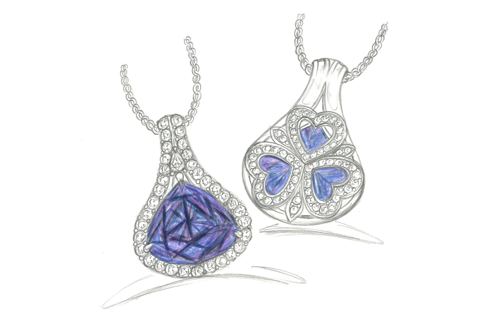 83.86ct Tanzanite Necklace with D Flawless Diamonds set in 18K Yellow Gold