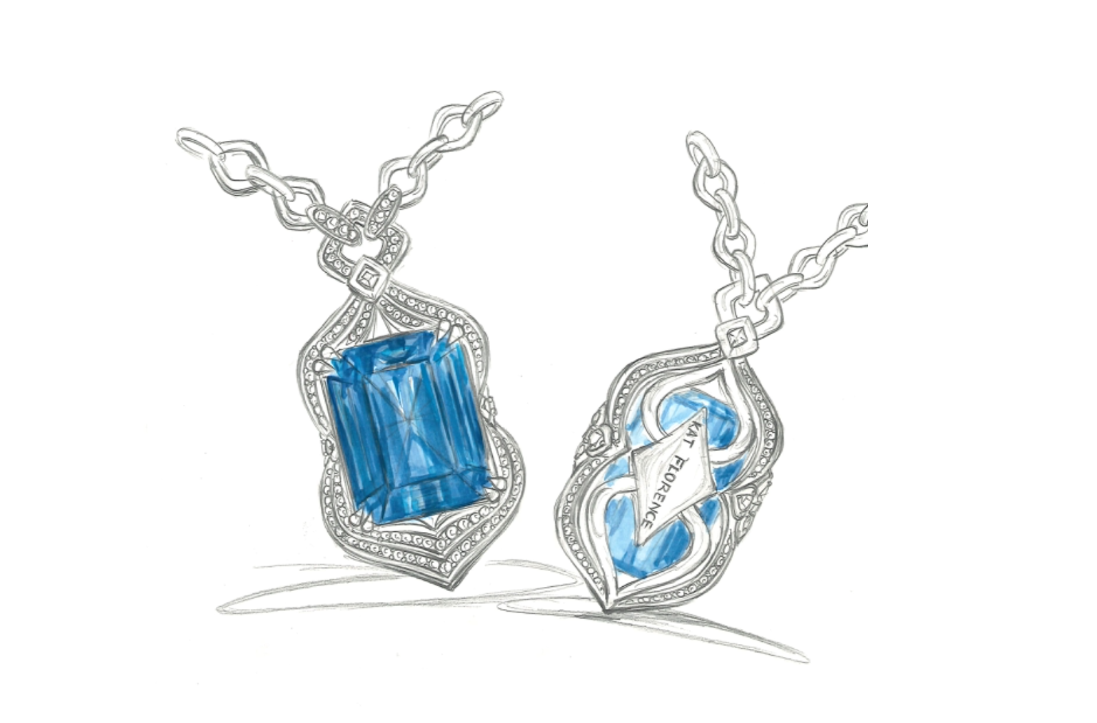 101.14ct Santa Maria Aquamarine Necklace with D Flawless Diamonds set in 18K White Gold