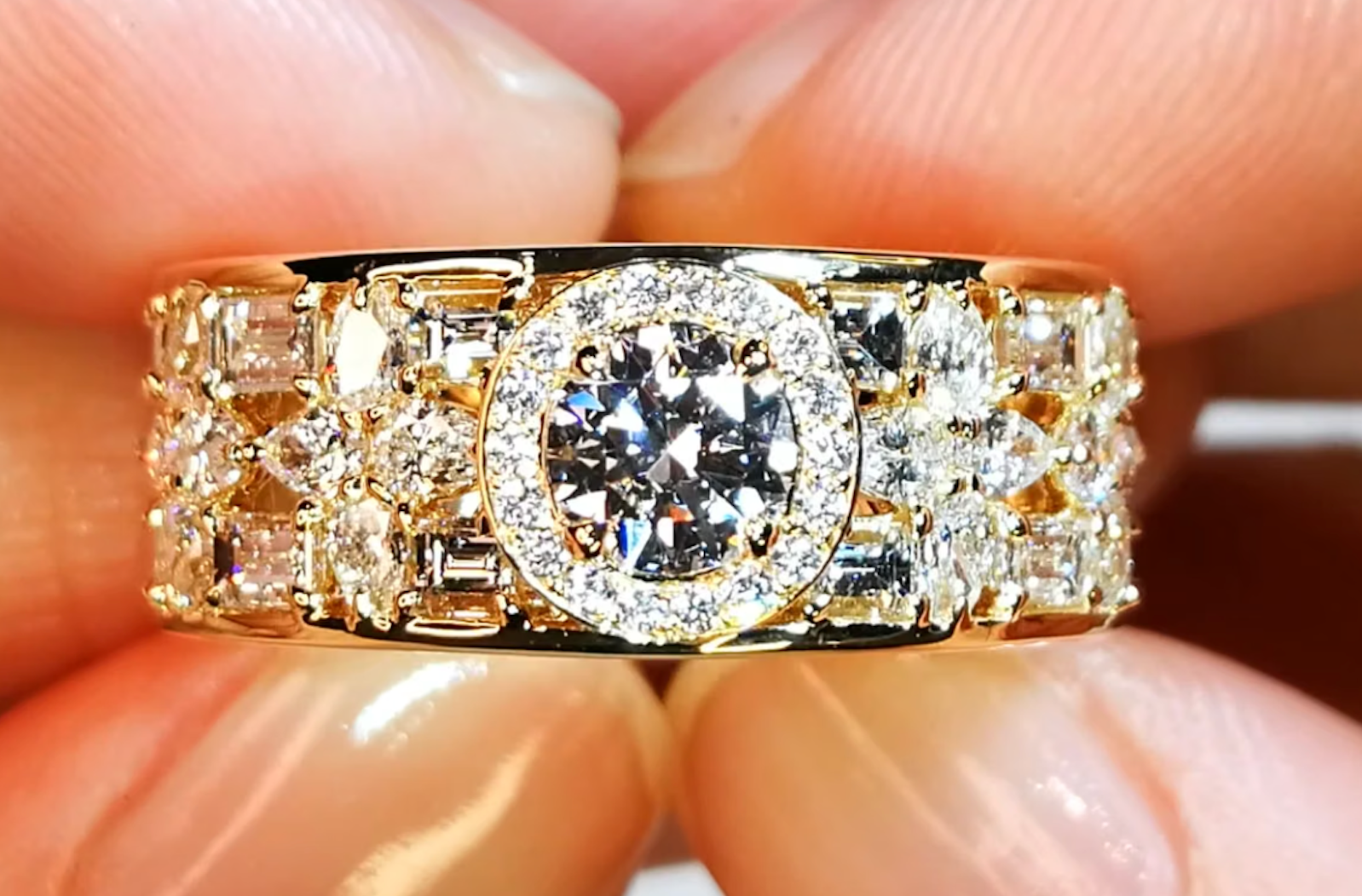 0.50ct D Flawless Golconda Diamond Ring with D Flawless Diamonds set in 18K Yellow Gold