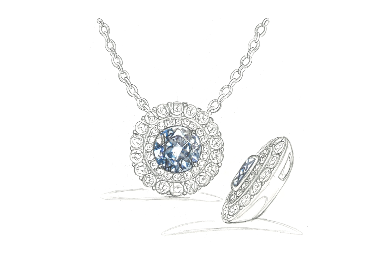 1.00ct D Flawless Golconda Diamond Necklace with D Flawless Diamonds set in 18K Yellow Gold