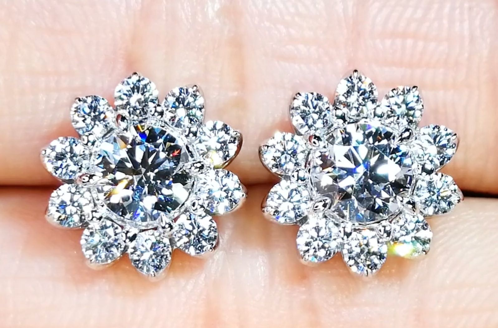 1.50ct D Flawless Golconda Diamond Earrings with D Flawless Diamonds set in 18K White Gold