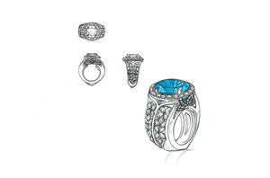 5.96ct 630 Million Year Unheated Metamorphic Blue Sapphir Ring with D Flawless Diamonds set in 18K Yellow Gold