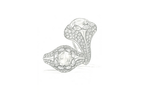 5.01ct Unheated Ceylon Cat's Eye Sapphire Ring with D Flawless Diamonds set in 18K White Gold