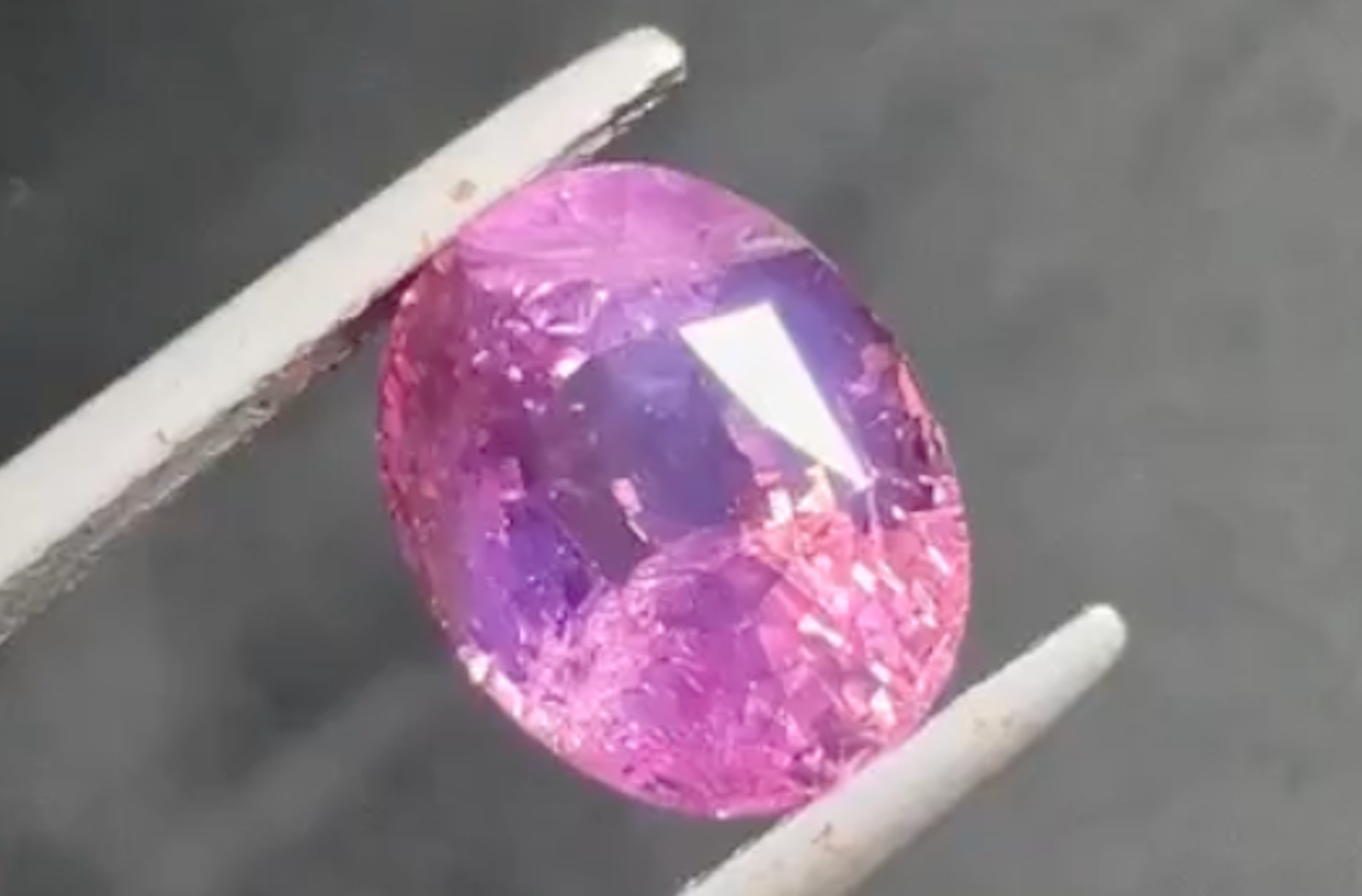6.09ct Unheated Ceylon Padparadcha Sapphire Ring with D Flawless Diamonds set in 18K White Gold