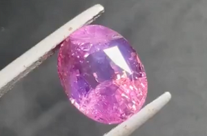 6.09ct Unheated Ceylon Padparadcha Sapphire Ring with D Flawless Diamonds set in 18K White Gold