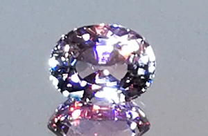 3.86ct Unheated Pink Tanzanite Ring with D Flawless Diamonds set in 18K White Gold