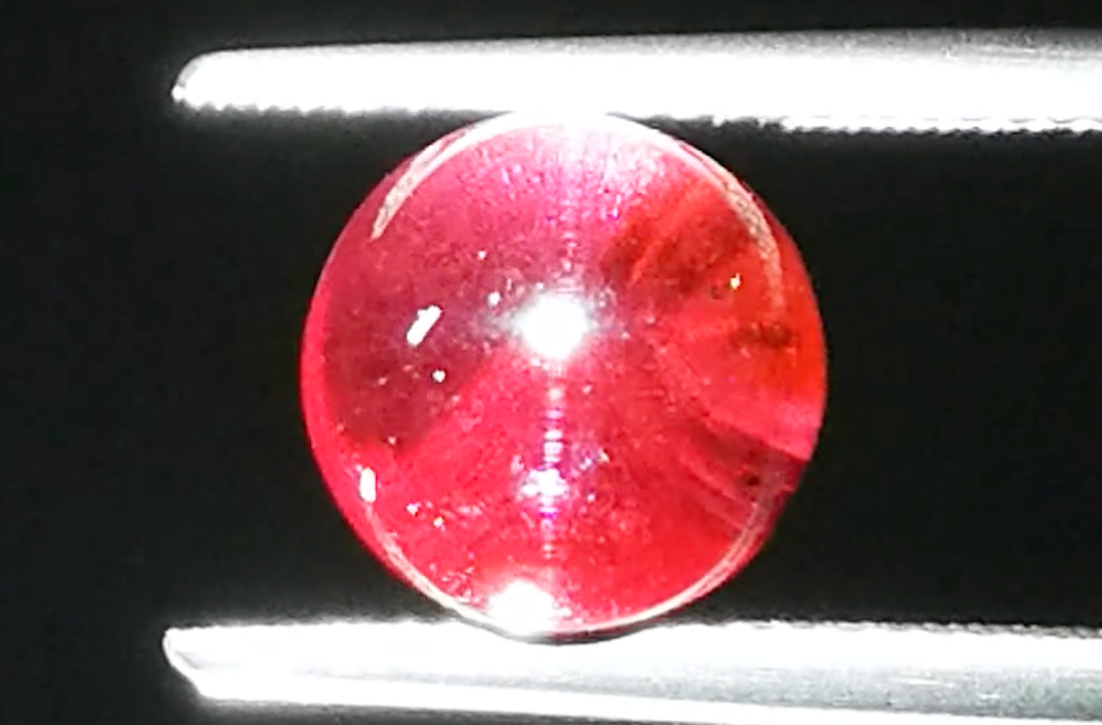 7.72ct Cats Eye Magenta Garnet Ring with D Flawless Diamonds set in 18K White Gold