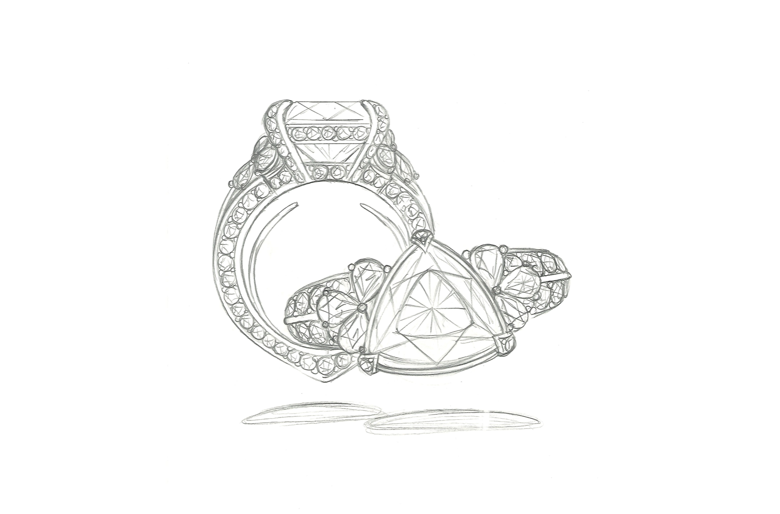 3.01ct Noble Red Mogok Spinel Ring with D Flawless Diamonds set in 18K White Gold