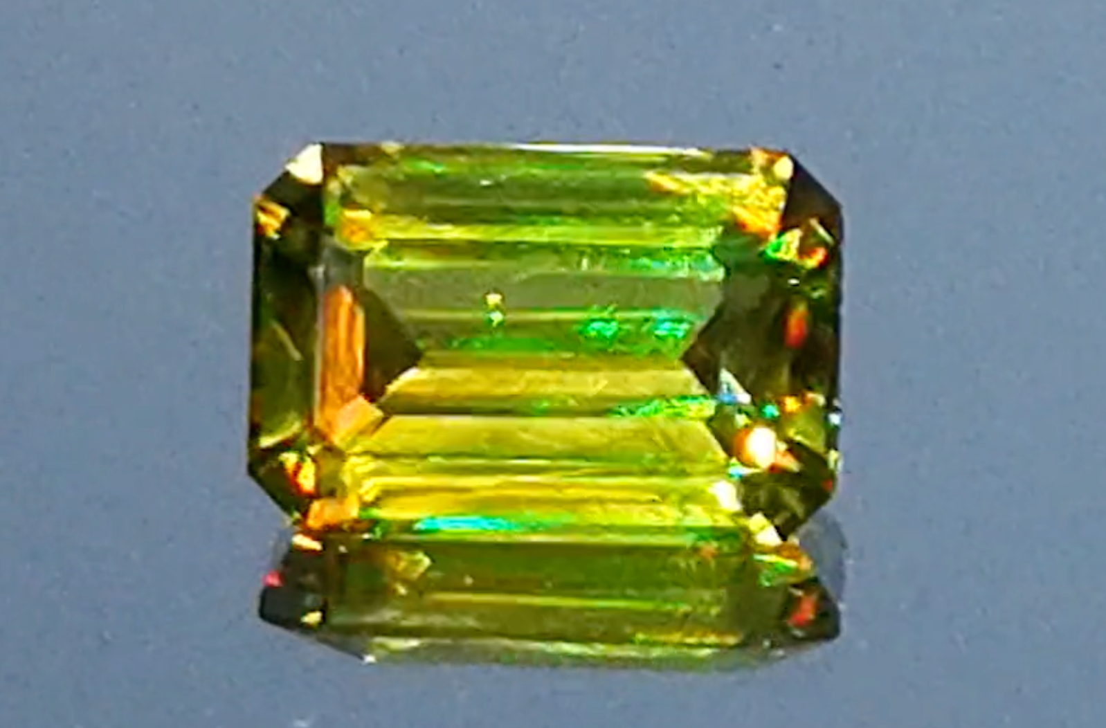 7.10ct Russian Sphene Ring with D Flawless Diamonds set in 18K Yellow Gold