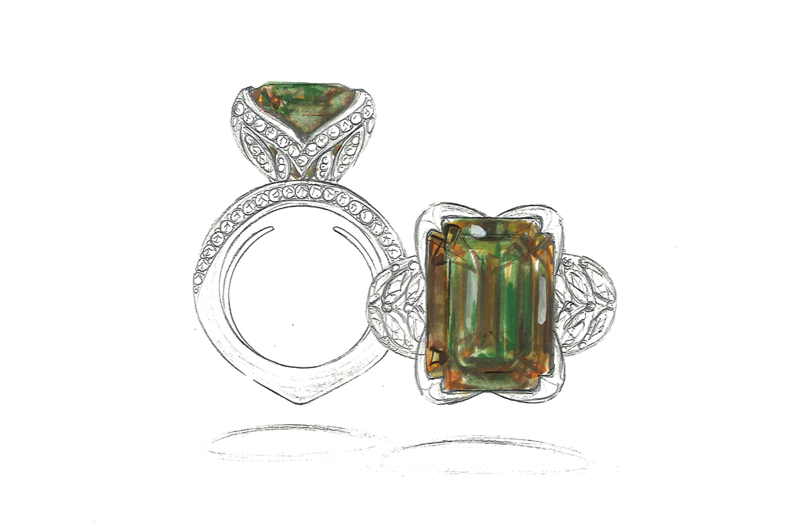 21.57ct Zultanite Ring with D Flawless Diamonds set in 18K Yellow Gold