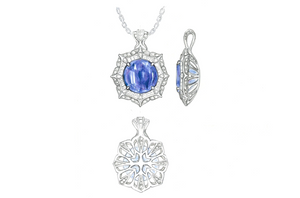 59.13ct Tanzanite Necklace with D Flawless Diamonds set in 18K White Gold