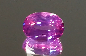 5.03ct Unheated Vivid Ceylon Pink Sapphire Ring with D Flawless Diamonds set in 18K White Gold