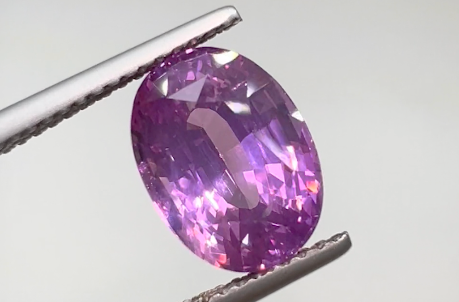 5.03ct Unheated Vivid Ceylon Pink Sapphire Ring with D Flawless Diamonds set in 18K White Gold