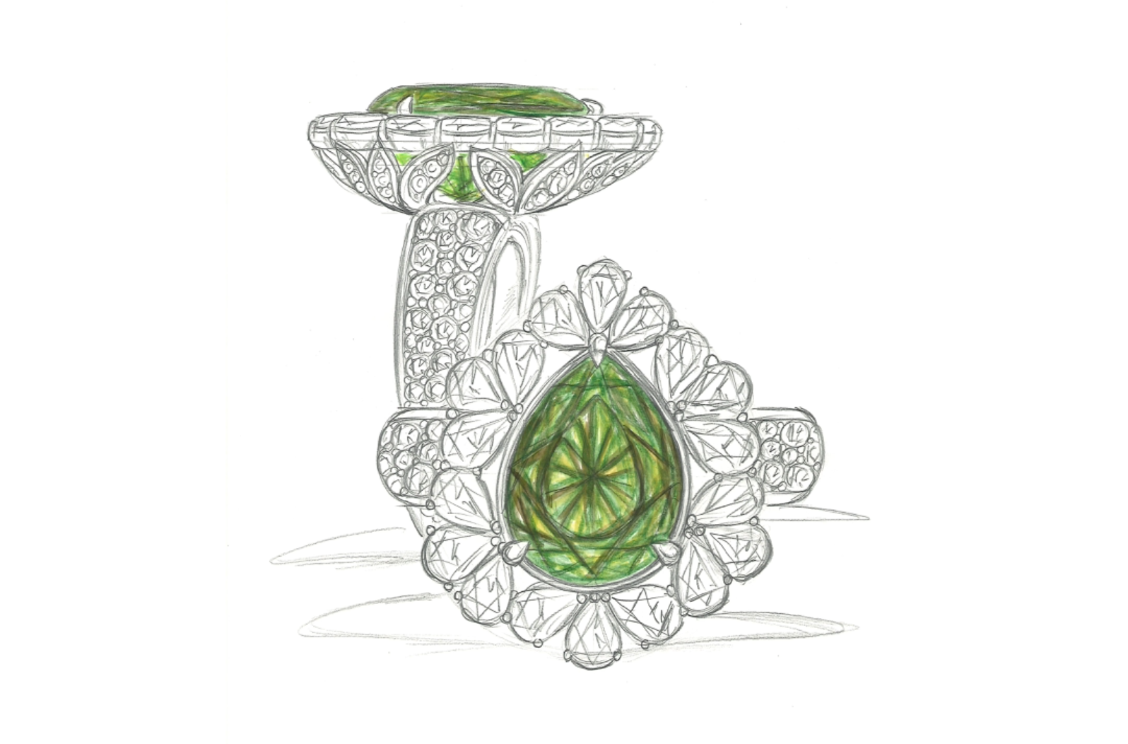 6.24ct Unheated Montana Basaltic Sapphire Ring with D Flawless Diamonds set in 18K White Gold