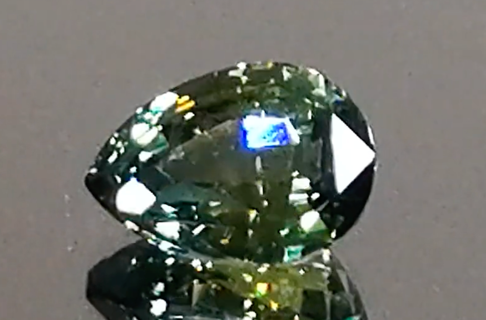 6.24ct Unheated Montana Basaltic Sapphire Ring with D Flawless Diamonds set in 18K White Gold