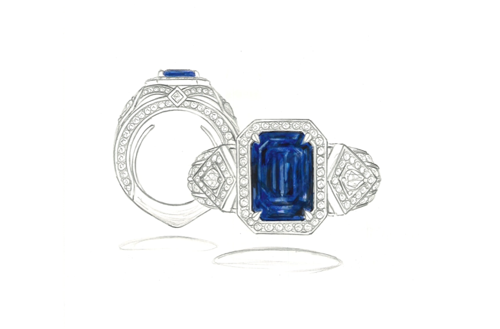 13.12ct Flawless Unheated Tanzanite Ring with D Flawless Diamonds set in 18K Yellow Gold