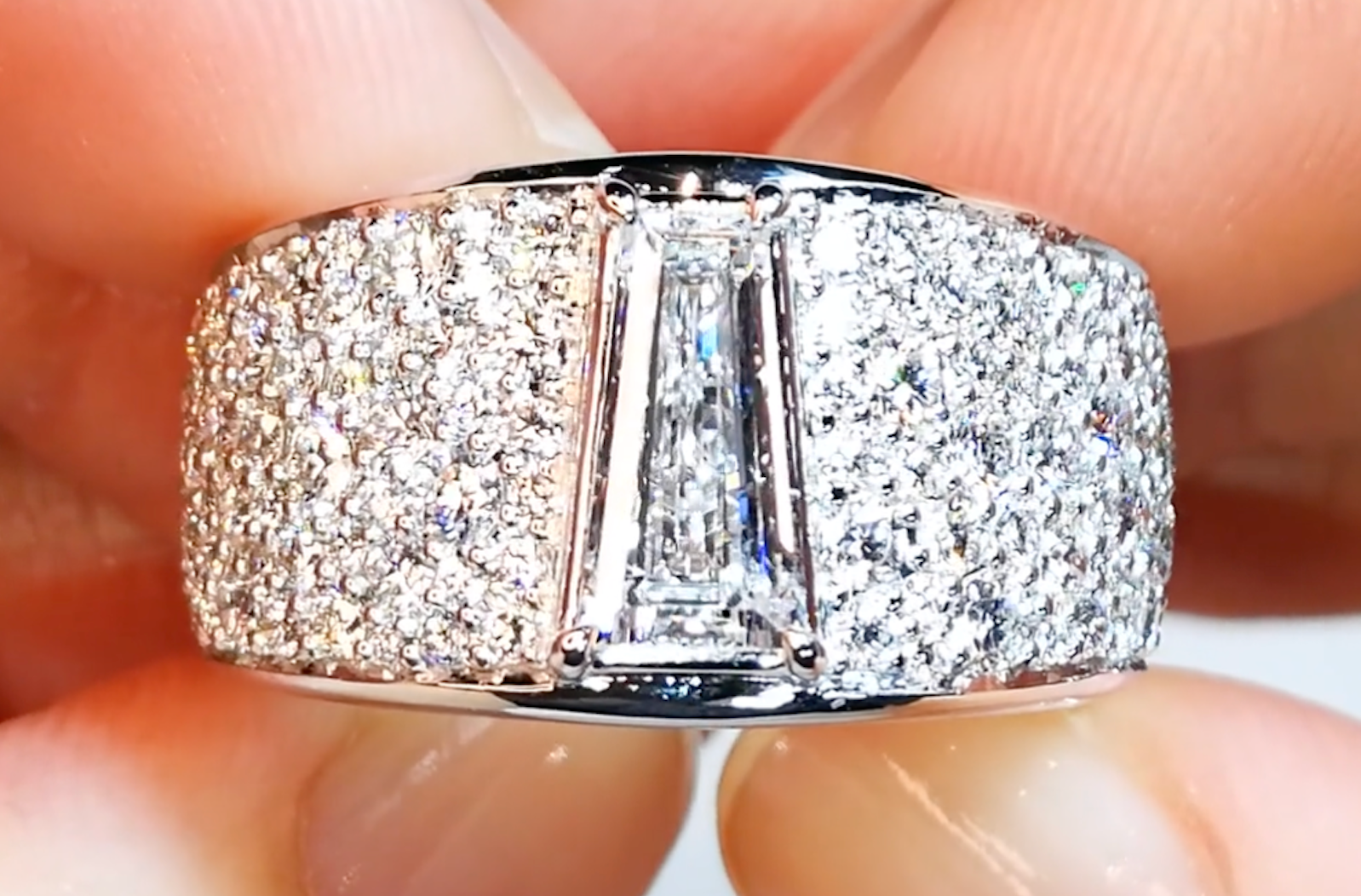 1.01ct D Flawless Golconda Diamond Ring with D Flawless Diamonds set in 18K White Gold