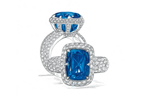 10.02ct Unheated Royal Blue Electric Blue Ceylon Sapphire  Ring with D Flawless Diamonds set in 18K White Gold