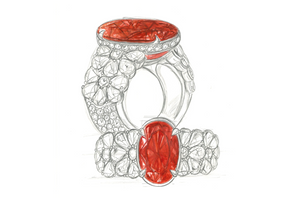 3.08ct Historic Museum Grade Burmese Spinel Ring with D Flawless Diamonds set in 18K White Gold
