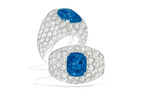 4.72ct GIA Unheated Bluish Kashmir Sapphire Ring with D Flawless Diamonds set in 18K Yellow Gold