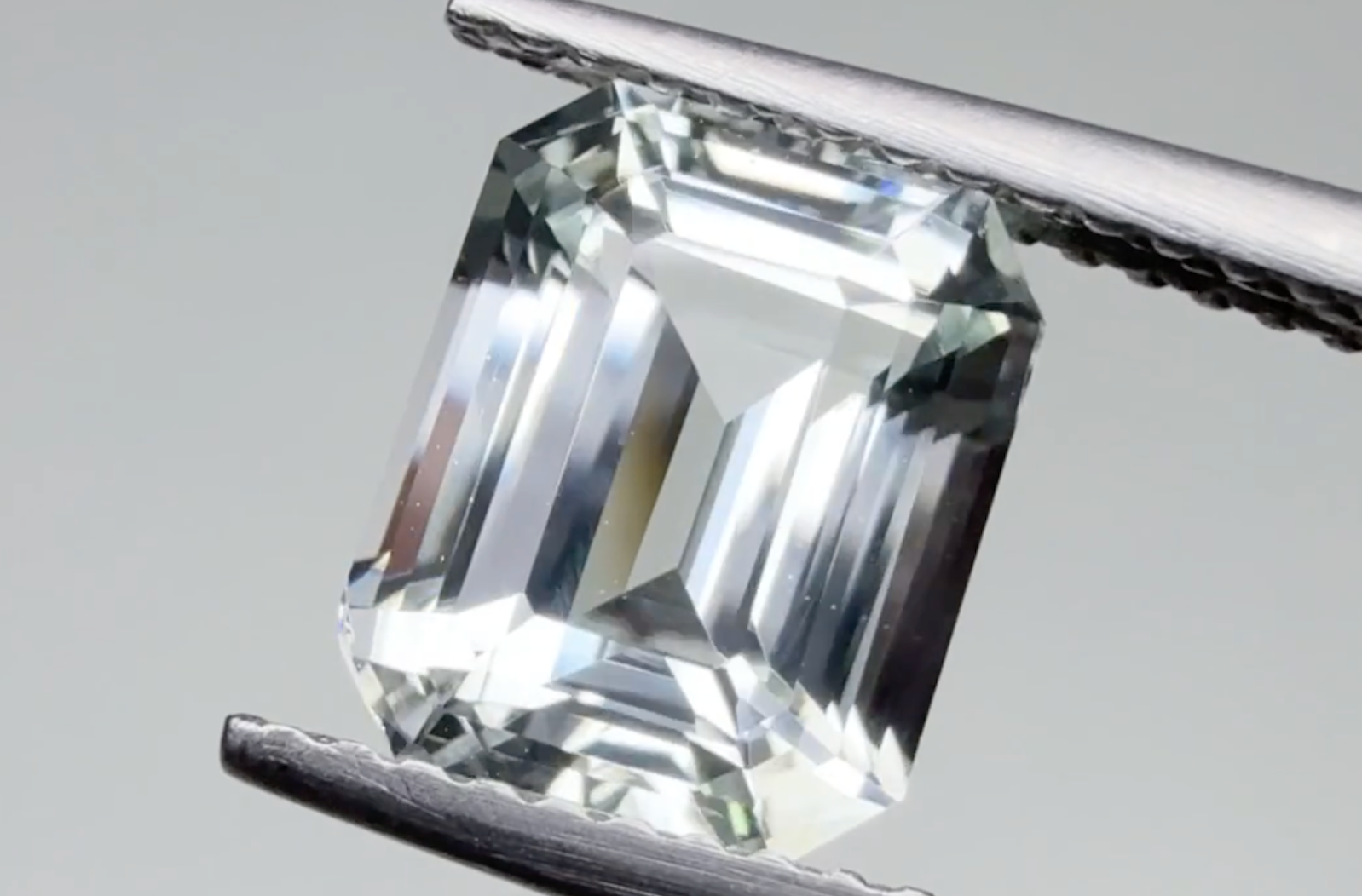 3.06ct Colorless Chrysoberyl Ring with D Flawless Diamonds set in 18K White Gold