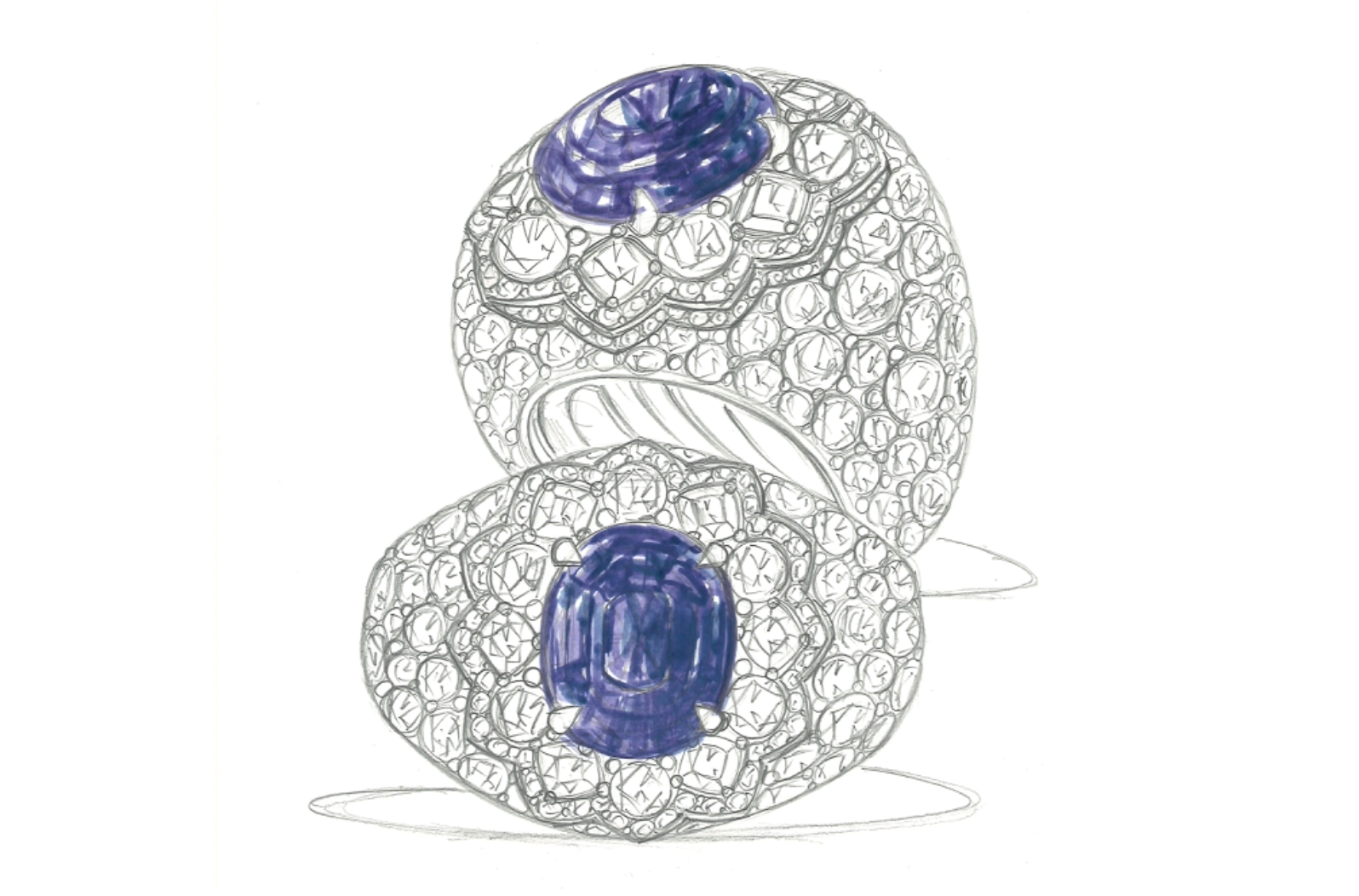 4.07ct Unheated Ceylon Cornflower Blue Sapphire Ring with D Flawless Diamonds set in 18K Yellow Gold