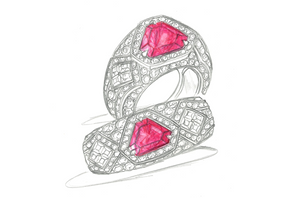 1.48ct Historical Neon Mogok Burmese Fuchsia Ruby Ring with D Flawless Diamonds set in 18K White Gold