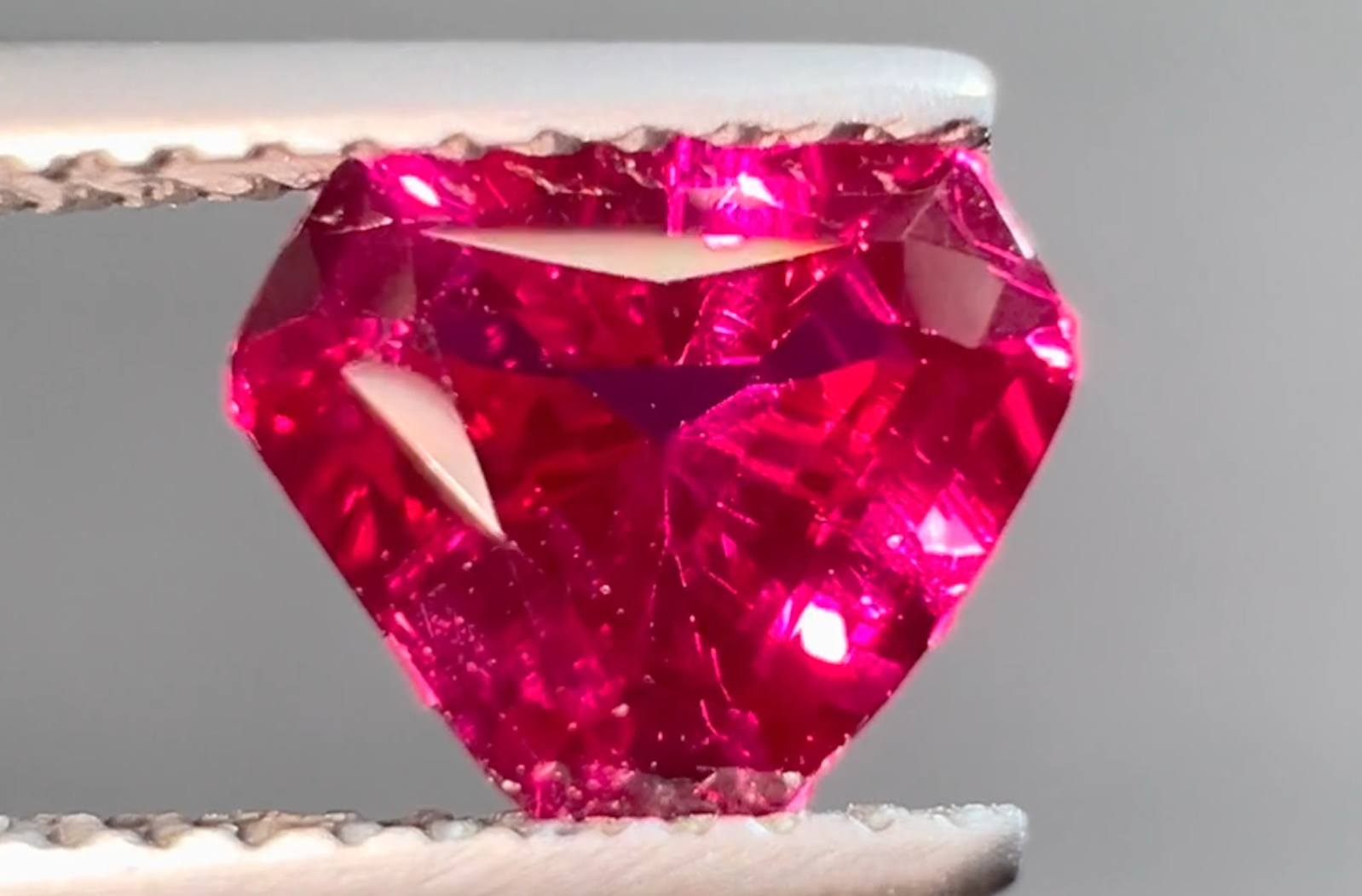 1.48ct Historical Neon Mogok Burmese Fuchsia Ruby Ring with D Flawless Diamonds set in 18K White Gold