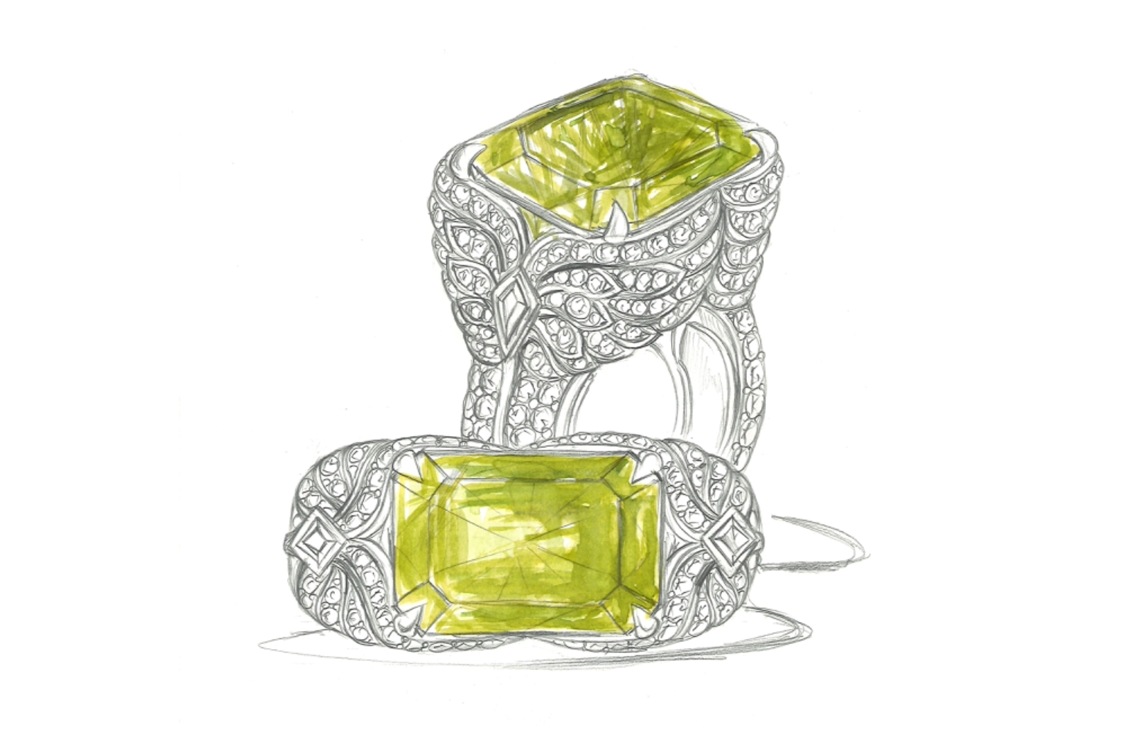 5.04ct Neon Canary Chrysoberyl Ring with D Flawless Diamonds set in 18K Yellow Gold