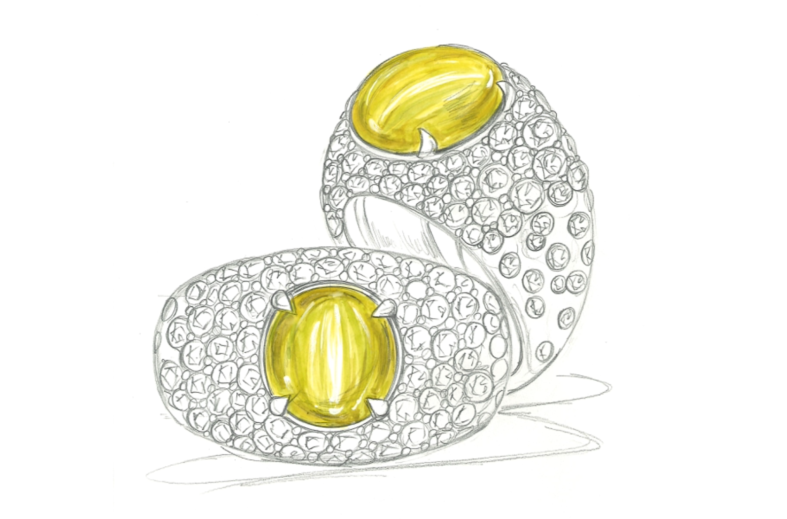 6.10ct Cats Eye Alexandrite Ring with D Flawless Diamonds set in 18K Yellow Gold