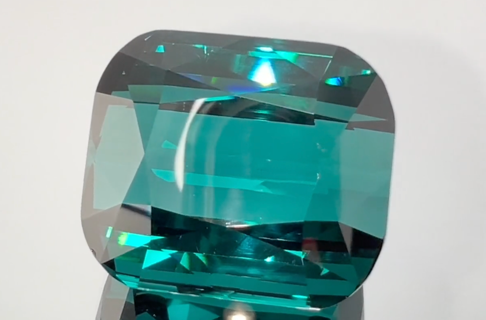 107.09ct Record Flawless Blue Afghan Indicolite Tourmaline Necklace with D Flawless Diamonds set in 18K Yellow Gold