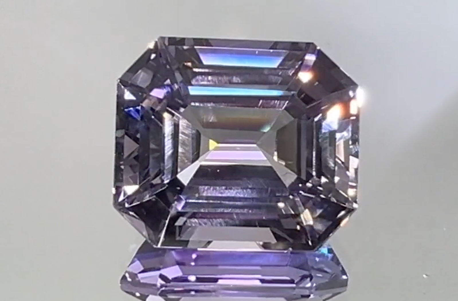 10.25ct Purplish Pink Tanzanite Ring with D Flawless Diamonds set in 18K White Gold