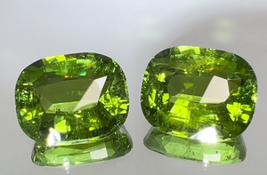 55.06ct Racing Green Paraiba Tourmaline Earrings with D Flawless Diamonds set in 18K Yellow Gold