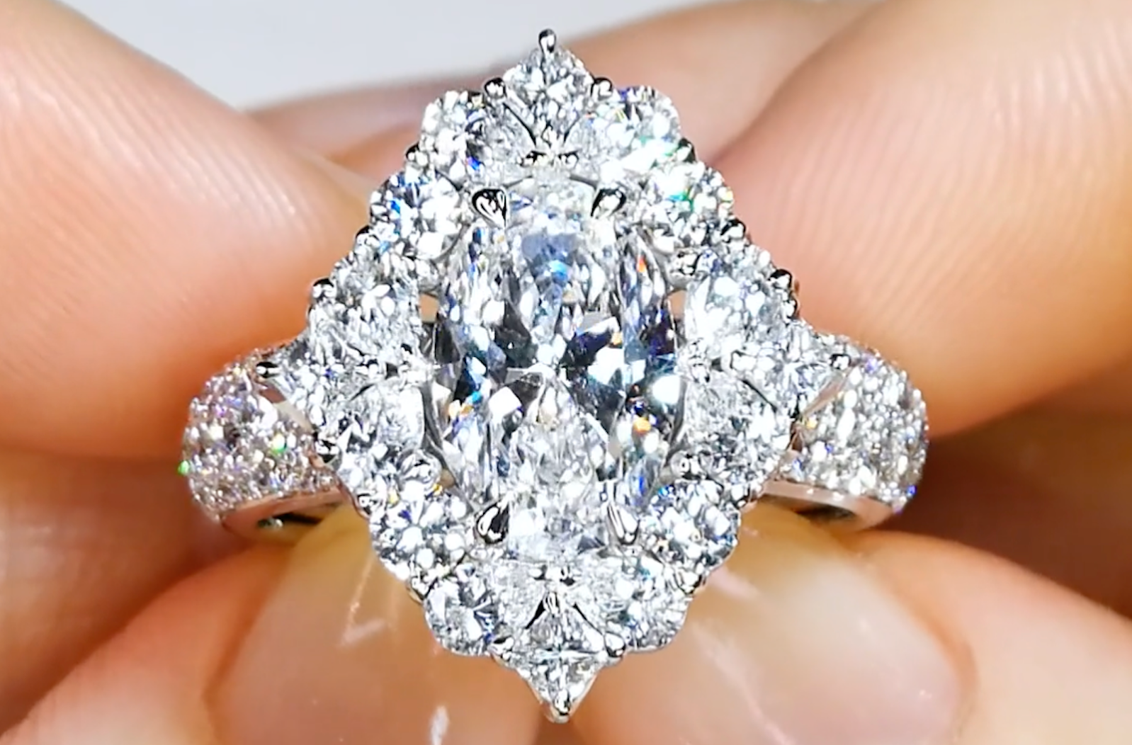2.01ct D Flawless Golconda Diamond Ring with D Flawless Diamonds set in 18K White Gold