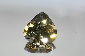 11.04ct Unheated Yellow Tanzanite Ring with D Flawless Diamonds set in 18K White Gold