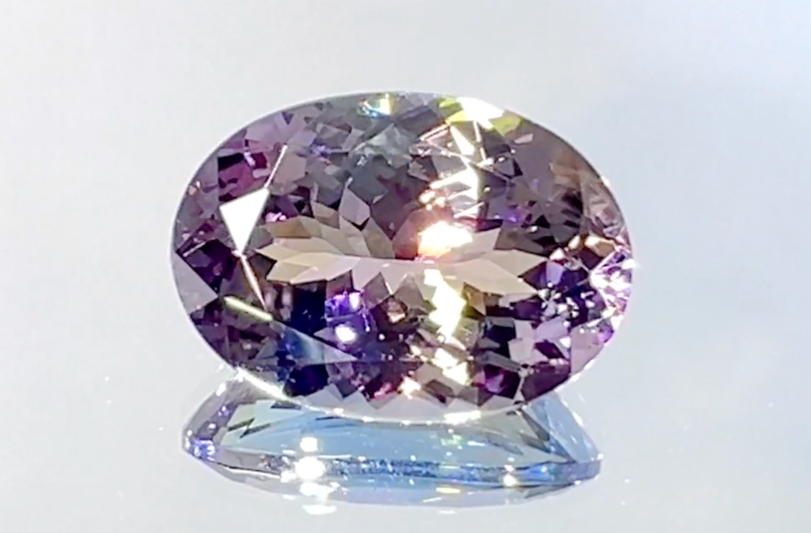 7.55ct Pink Tanzanite Ring with D Flawless Diamonds set in 18K White Gold