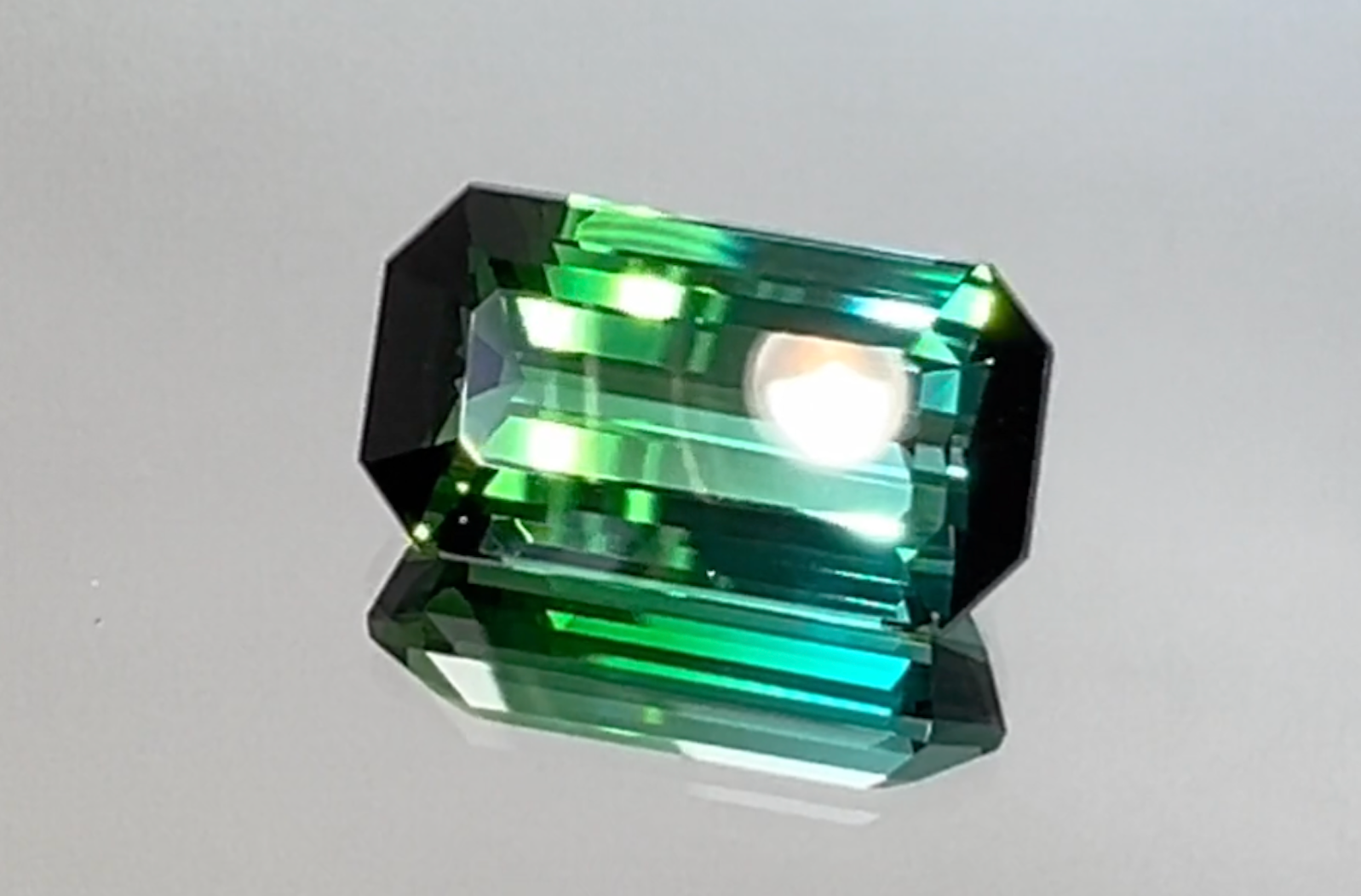 4.31ct Afghan Bi Color Neon Indicolite Ring with D Flawless Diamonds set in 18K Yellow Gold