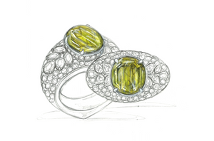 4.54ct Neon Chrysoberyl Ring with D Flawless Diamonds set in 18K Yellow Gold