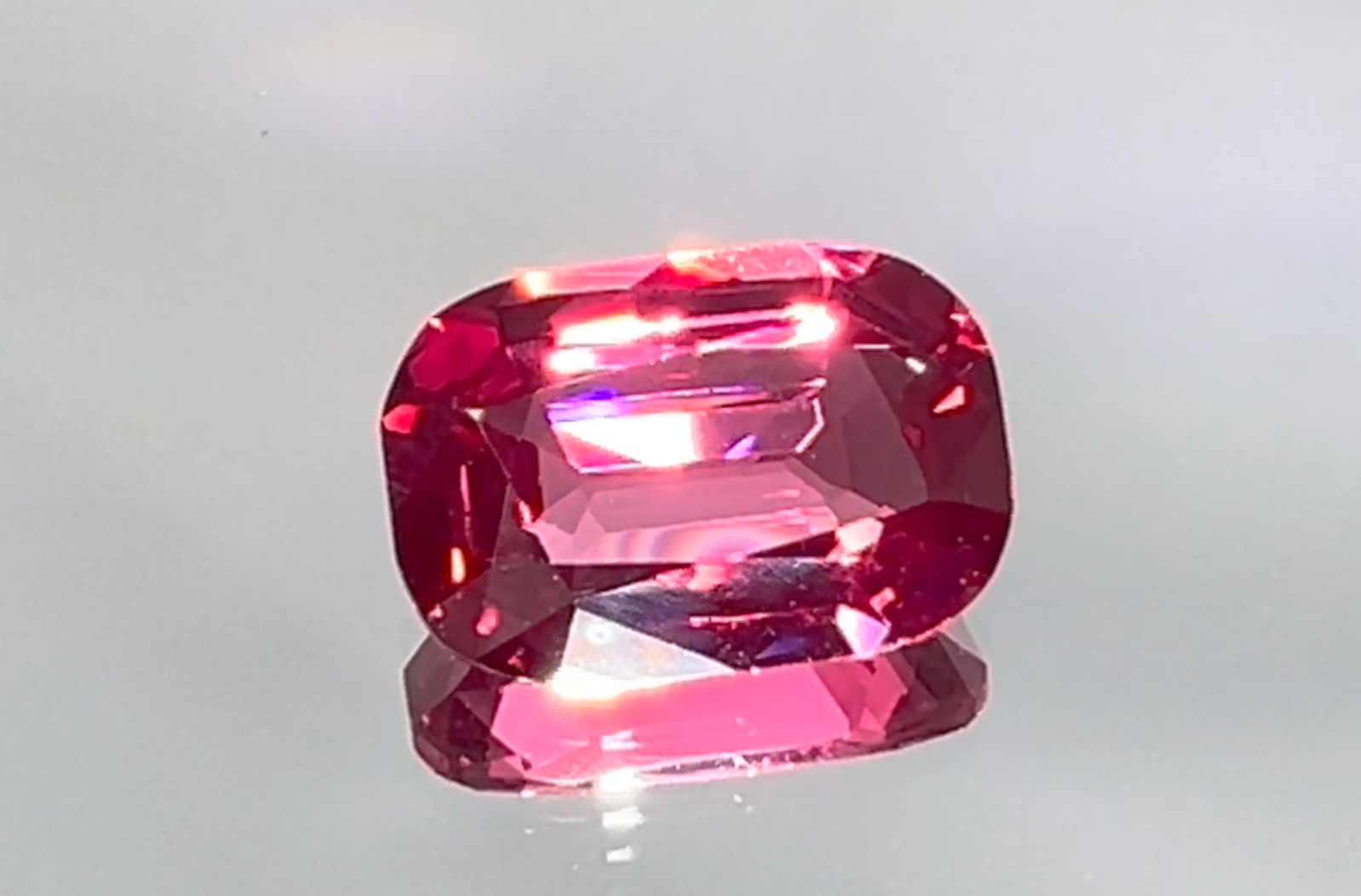 3.17ct Noble Red Spinel Ring with D Flawless Diamonds set in 18K White Gold