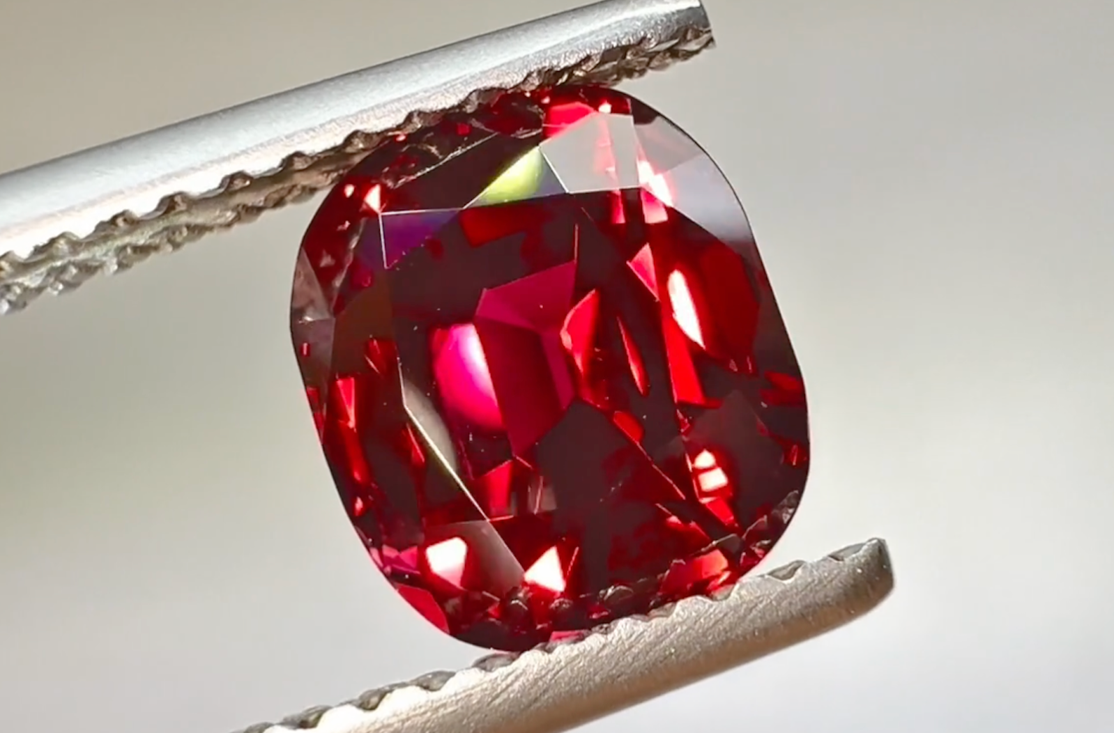 2.17ct Neon Old World Burmese Spinel Ring with D Flawless Diamonds set in 18K White Gold