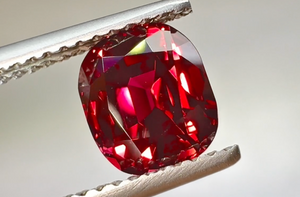 2.17ct Neon Old World Burmese Spinel Ring with D Flawless Diamonds set in 18K White Gold